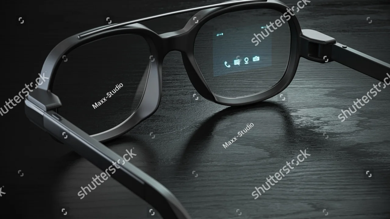 Close up on a plate of mashed potatoes, topped with baked pork chops with cream of mushroom soup, and a side of green beans.